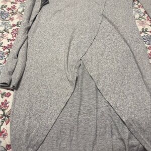 Gray Long Sleeve Wrap Dress